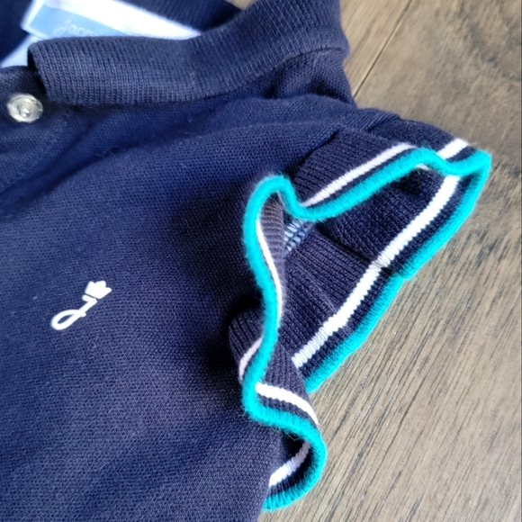 JACADI PARIS BABY GIRLS KIDS GOLF POLO DRESS RUFFLE SLEEVE 24 MONTHS - Picture 4 of 5